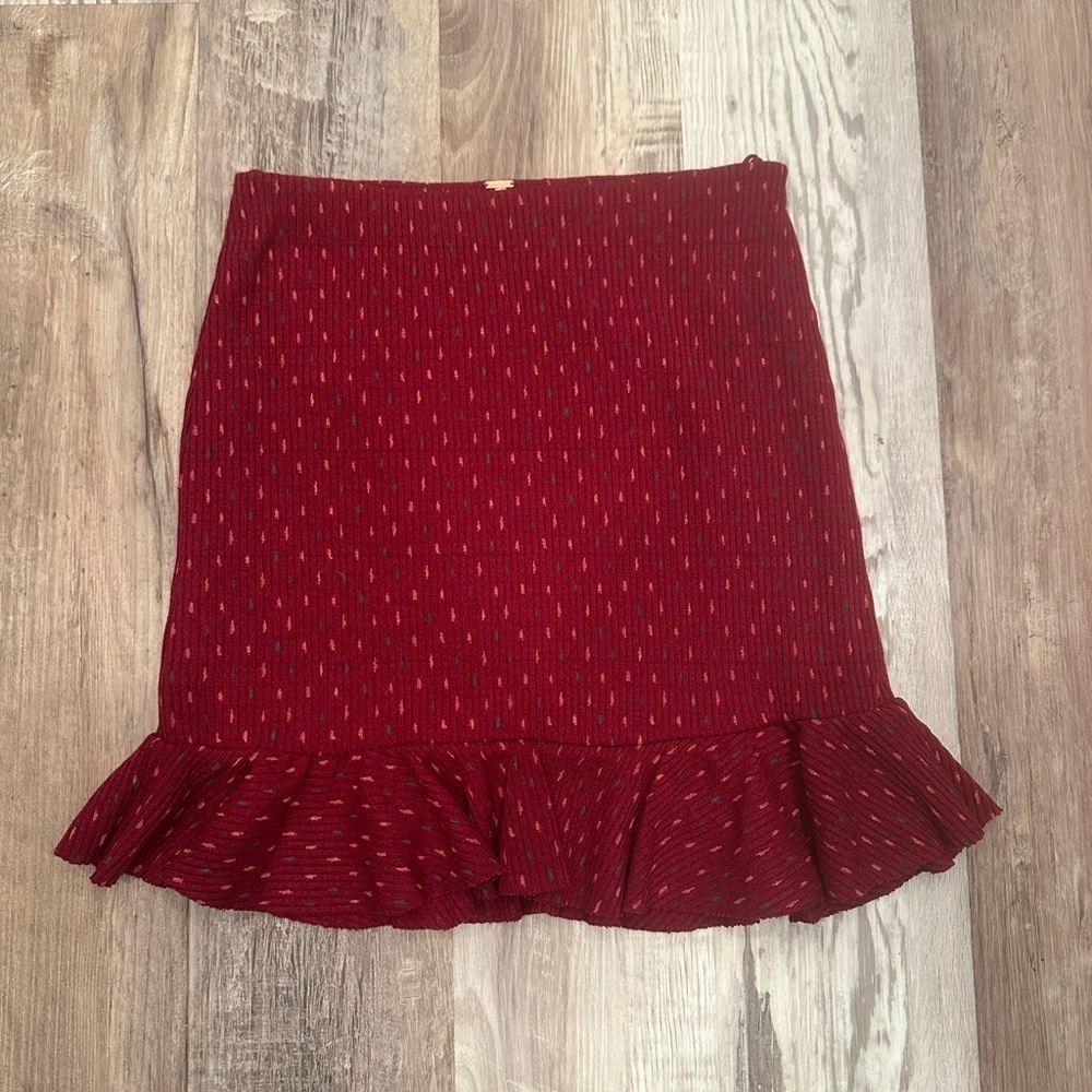 Free People Set the Mood Ruffle Skirt Flare Hem Sx S - Picture 3 of 10